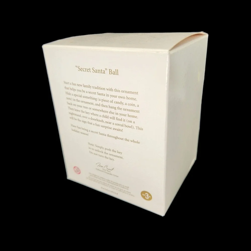 Hallmark Ornament Secret Santa Ball‎ With Key Interactive Hide Treasures Inside